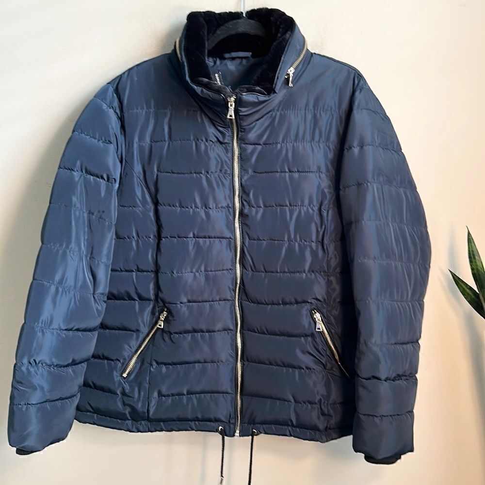 Dorothy Perkins Navy Nylon Puffer Jacket 16
